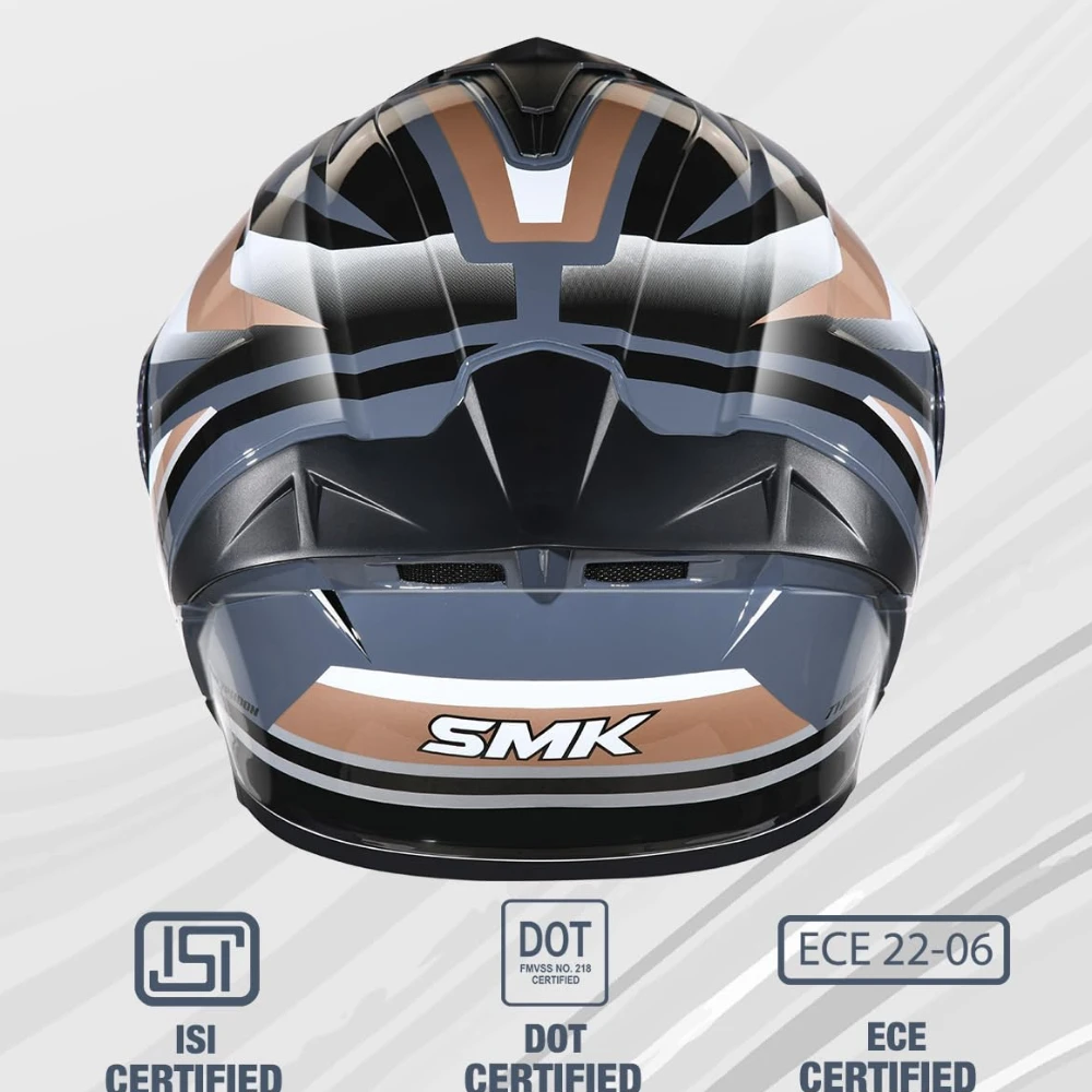 SMK Typhoon Freeride ISI ECE & DOT Certified Full Face Dual Visor Helmet for Men and Women with Pinlock Fitted Clear Visor and Inner Sun Visor ( GL627 - M )