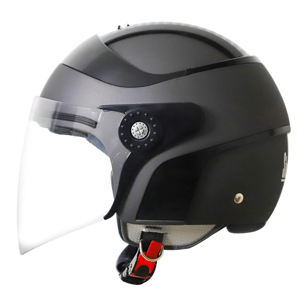 Steelbird SB-29 Case Open Face Helmet Grey & Black, Size: M(55-56 cm)