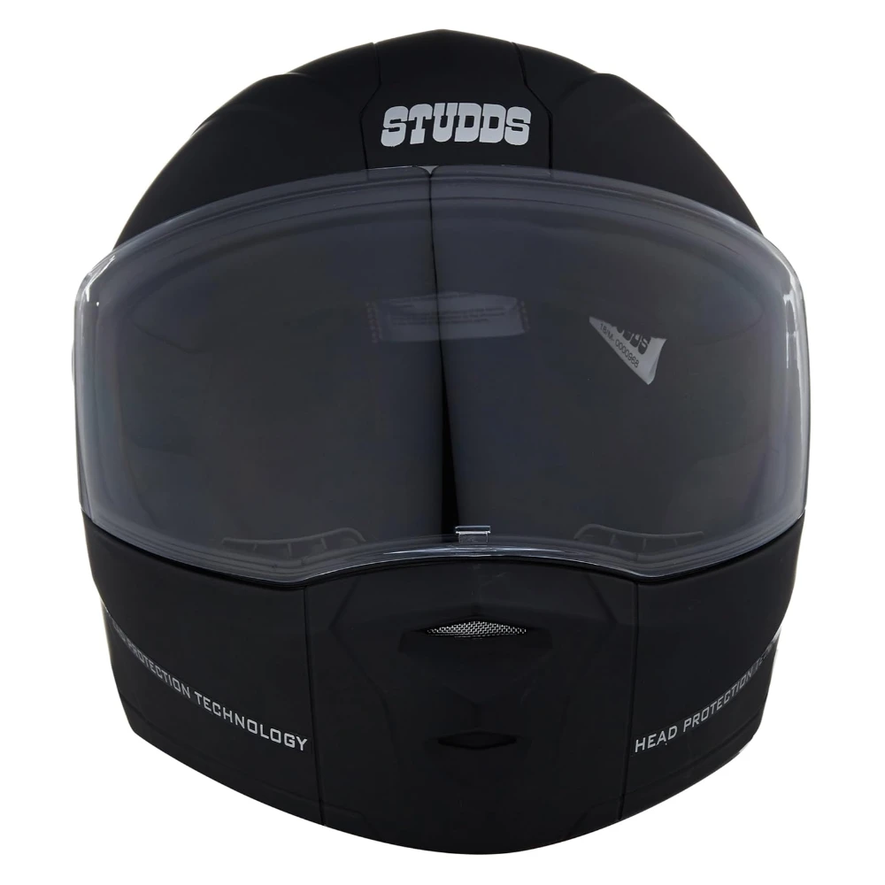 STUDDS Ninja Elite SUPER Flip Up Full Face Helmet (Matt Black, Medium)