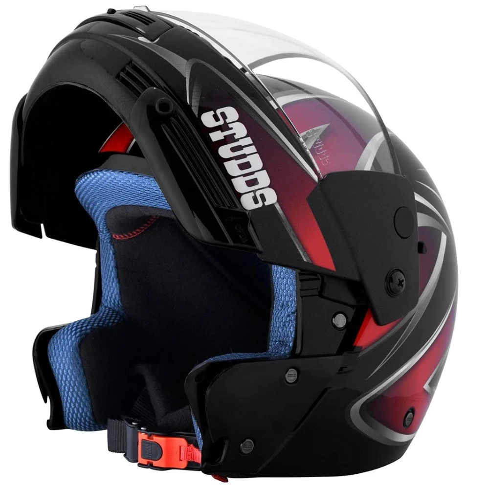 Studds Ninja D5 Full Face Helmet (Black and Red, x-large)