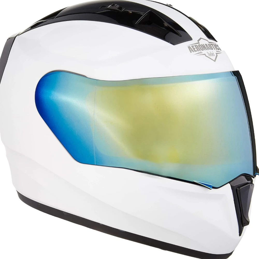 Steelbird SA-1 Aeronautics Full Face Helmet White, Size: M(55-56 cm)