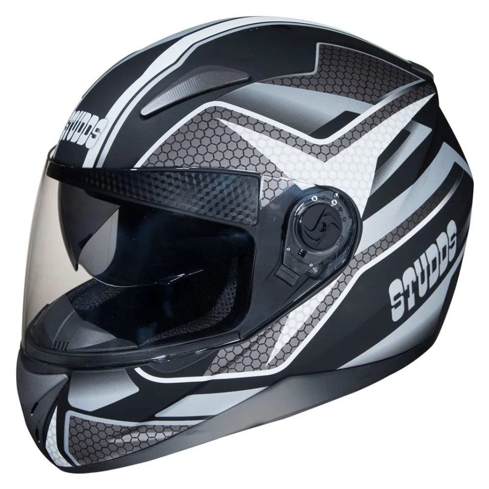 Studds SHIFTER D8 Decor Full Face Helmet (Matt Black and Grey, XL)