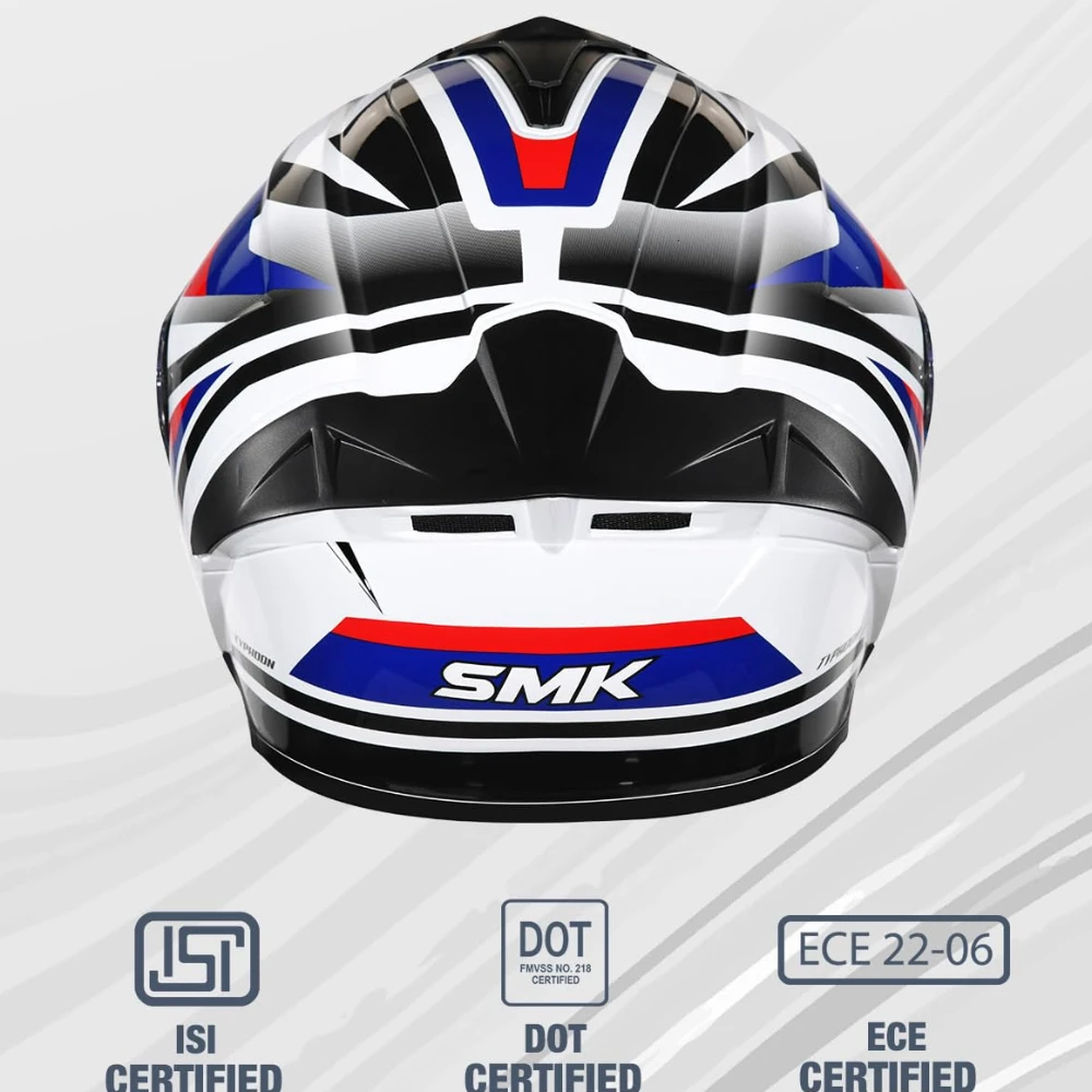 SMK Typhoon Freeride ISI ECE & DOT Certified Full Face Dual Visor Helmet for Men and Women with Pinlock Fitted Clear Visor and Inner Sun Visor ( GL152 - 2XL )