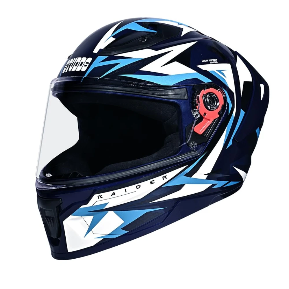 STUDDS Raider Skulpt ISI Certified Full Face Helmet for Men and Women with Spoilor and Clear Visor