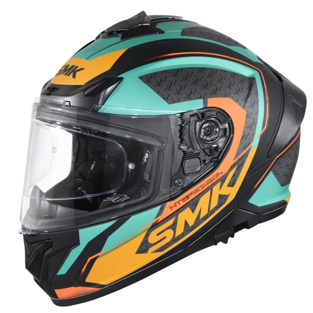 SMK Typhoon RD1 ISI ECE & DOT Certified Full Face Dual Visor Helmet for Men and Women with Pinlock Fitted Clear Visor and Inner Sun Visor ( MATT Black - MA287 - M )