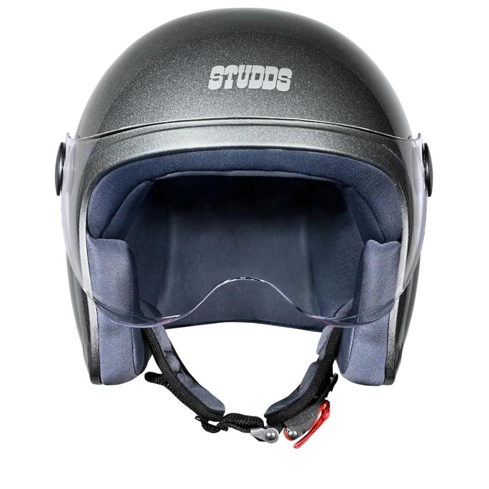 Studds Jet Open Face ISI Certified Helmet with Chopper Visor Gun Grey - L