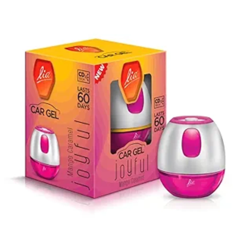 Cycle Lia Car Freshener Gel |Mango Caramel (Joyful) Fragrance 45 Gm|Lia Dashboard Gel Car Air Freshener|Car Perfume Car Accessories