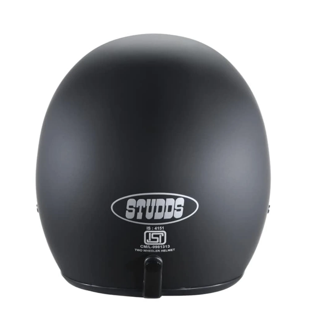 Studds JETSTAR Classic Plain Open Face Helmet (Matt Black, XL)
