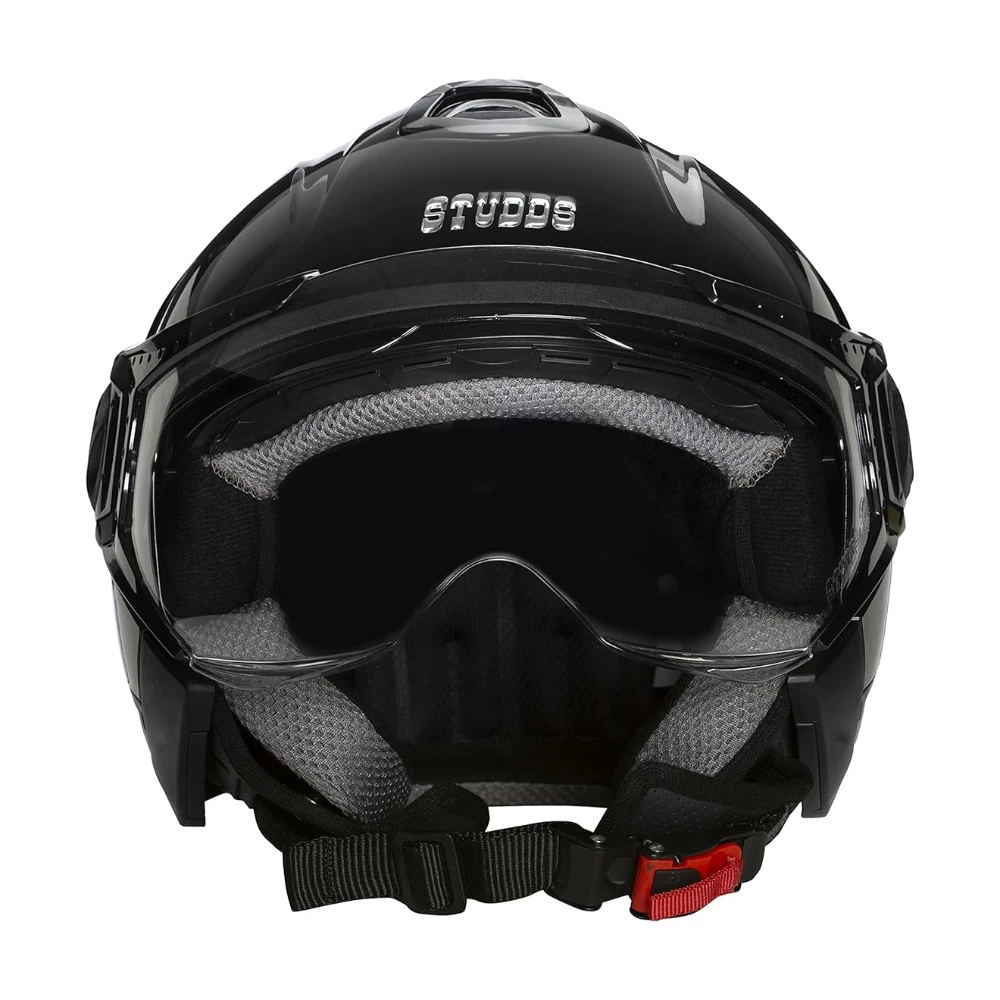 Studds Downtown Open Face Motorcycling Helmet (Black, XL)