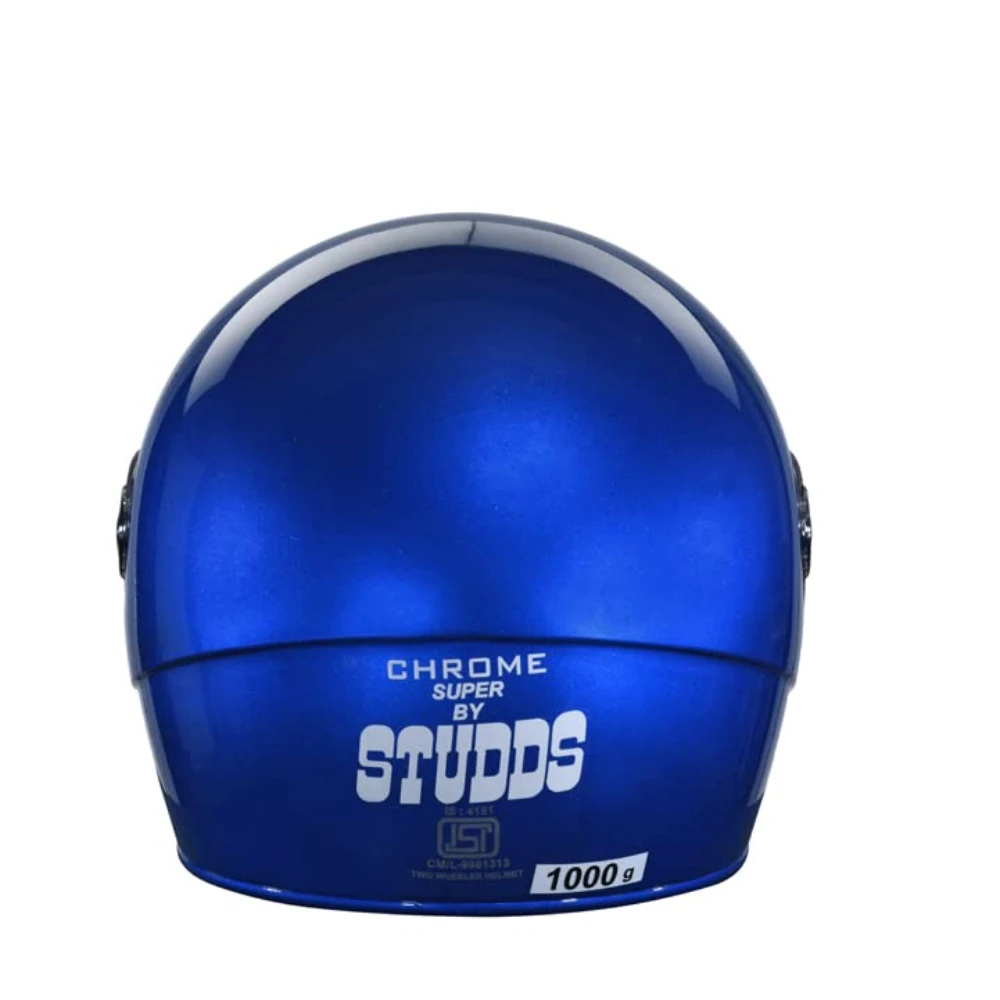 Studds Chrome SUPER Full Face Helmet (Flame Blue, L)
