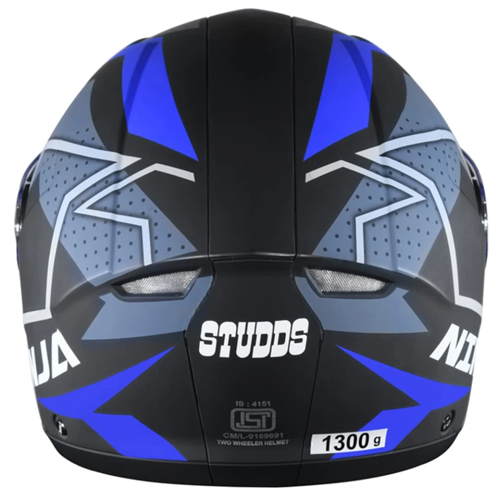 STUDDS Ninja Elite Super D6 FLIP-UP Full FACE Helmet N1 MATT Black-XL