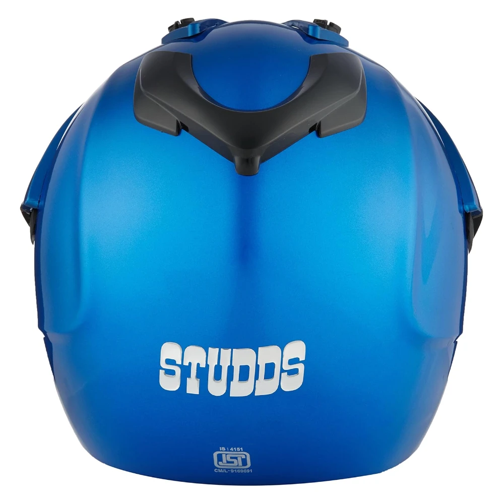 Studds Motocross Full Face Helmet with Visor (Flame Blue, Medium)