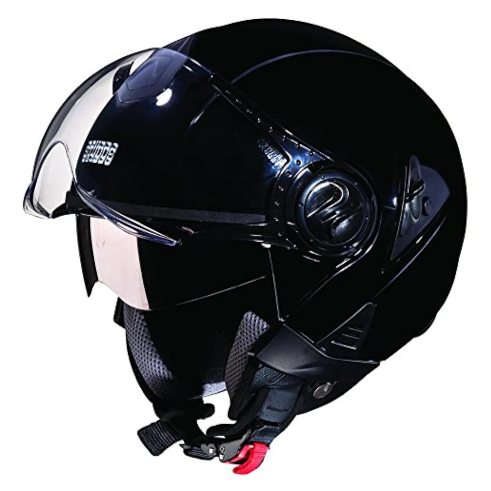 Studds Downtown Open Face Motorcycling Helmet (Black, XL)