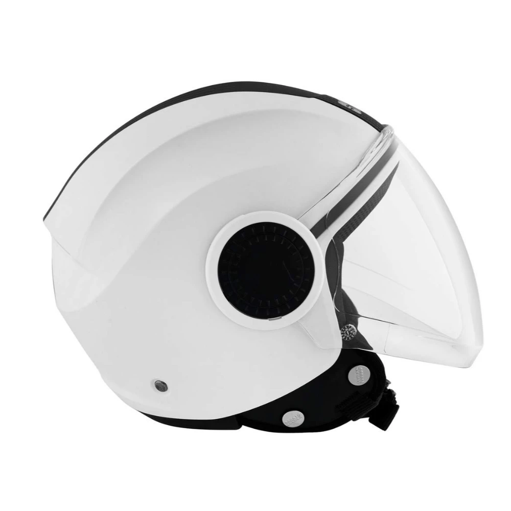 Studds Urban O/F Helmet WHI/BK Strip(M) | White Black