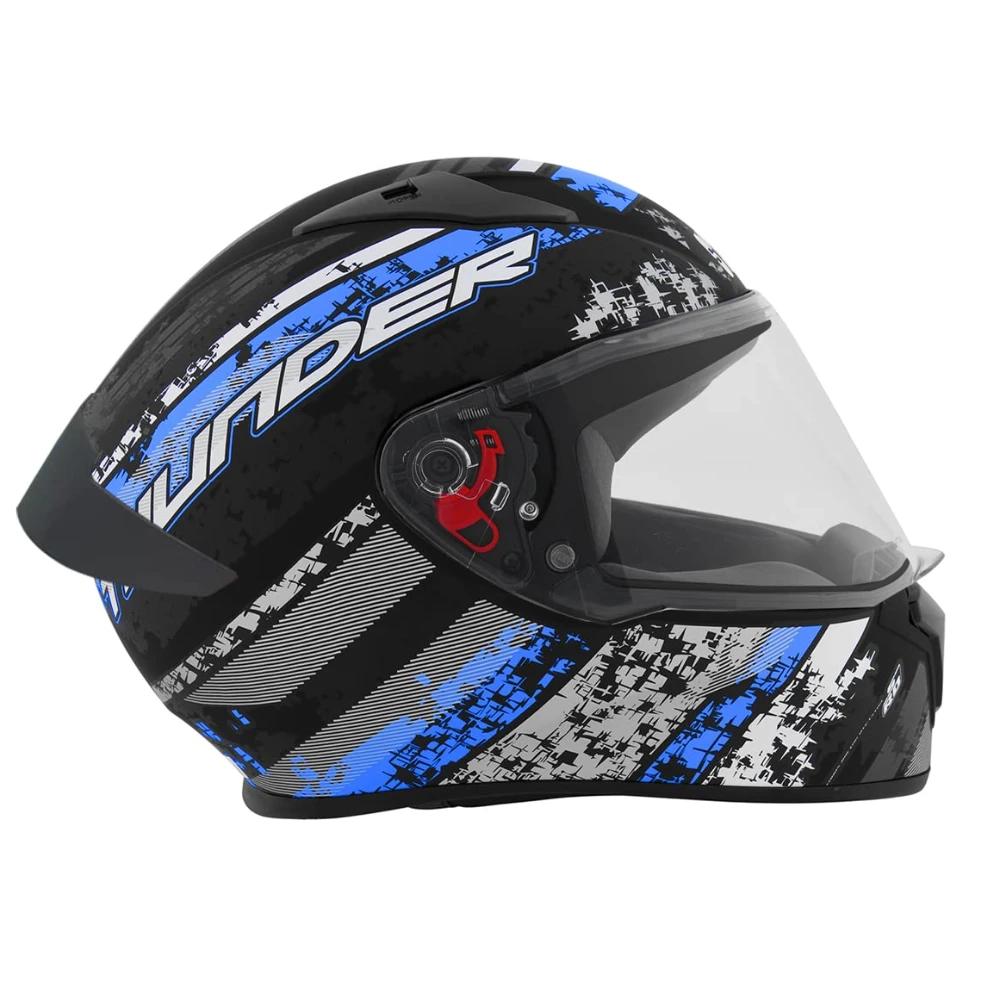 Studds Thunder D1 ISI and DOT Certified Full Face Graphic Helmet for Men and Women with Clear Visor (Matt Black N1, XL)
