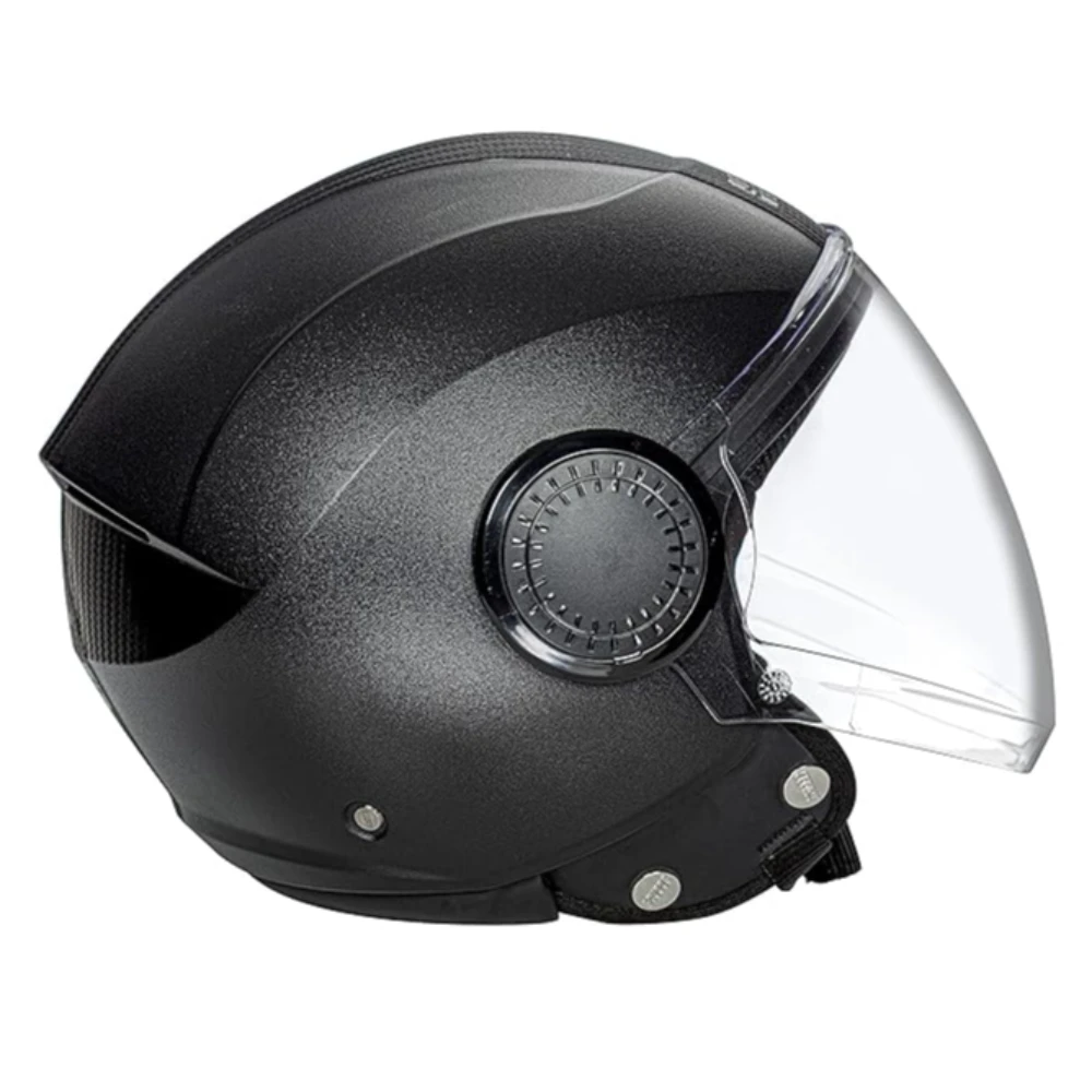 Studds Urban Black with Black Strip Open Face Helmet (L)