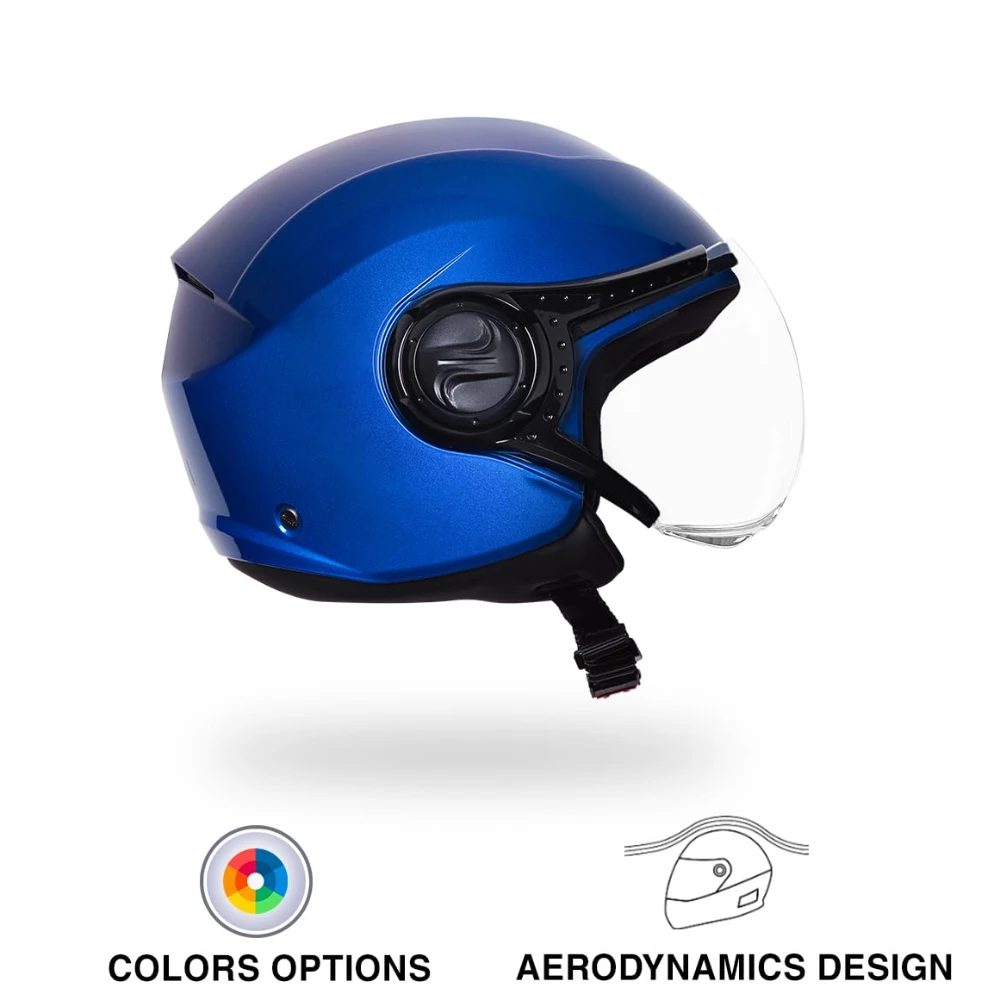 Studds Urban Dame ISI Certified Open Face Helmet for Women (Flame Blue - Xs)