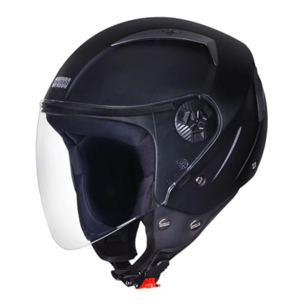 Studds Vogue Eco ISI Certified Open Face Helmet for Men & Women (Black - M), Motorcycling