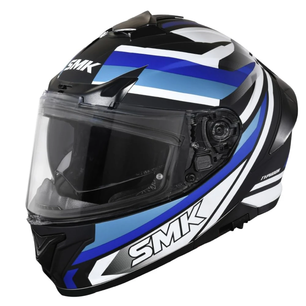 SMK Typhoon Freeride ISI ECE & DOT Certified Full Face Dual Visor Helmet for Men and Women with Pinlock Fitted Clear Visor and Inner Sun Visor ( GL251 - 2XL )