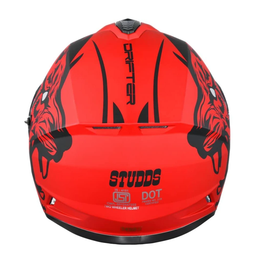 Studds Drifter Full Face Helmet Matt Red N9, Size: L(58-60cm)