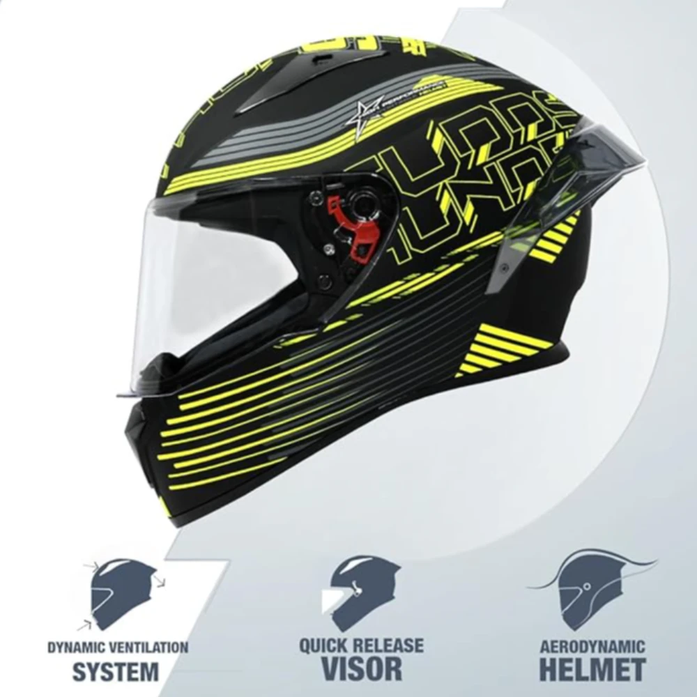 Studds Thunder D11 Isi and Dot Certified Full Face Motorcycling Helmet for Men and Women with Clear Visor (M)