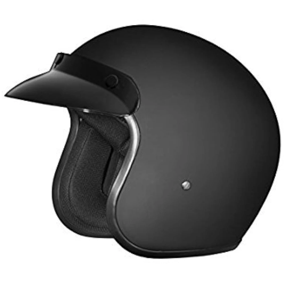 Studds JETSTAR Classic Plain Open Face Helmet (Matt Black, XL)