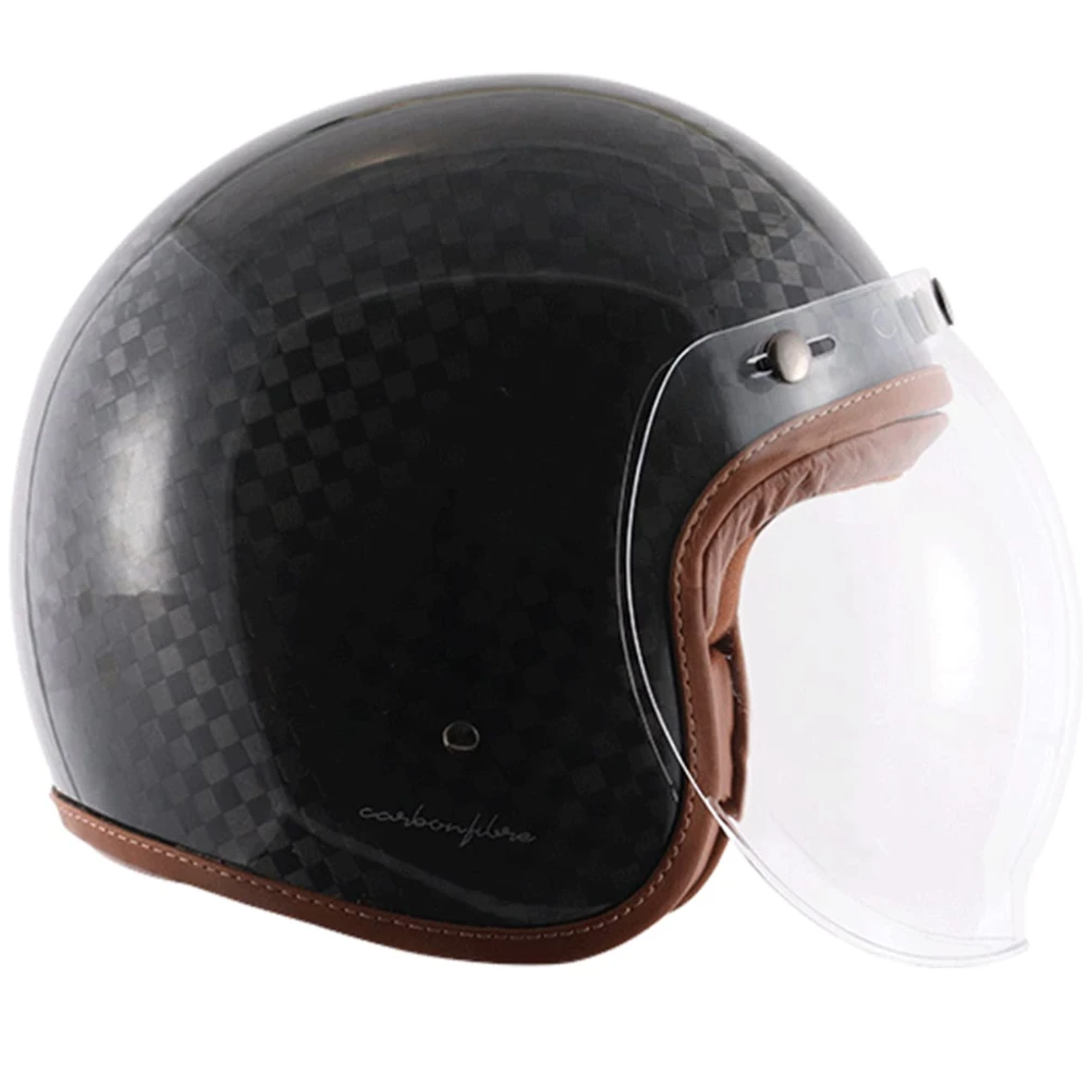 Vega Axor Retro Jet Big Checks Carbon W/Bb Helmet-L | Black