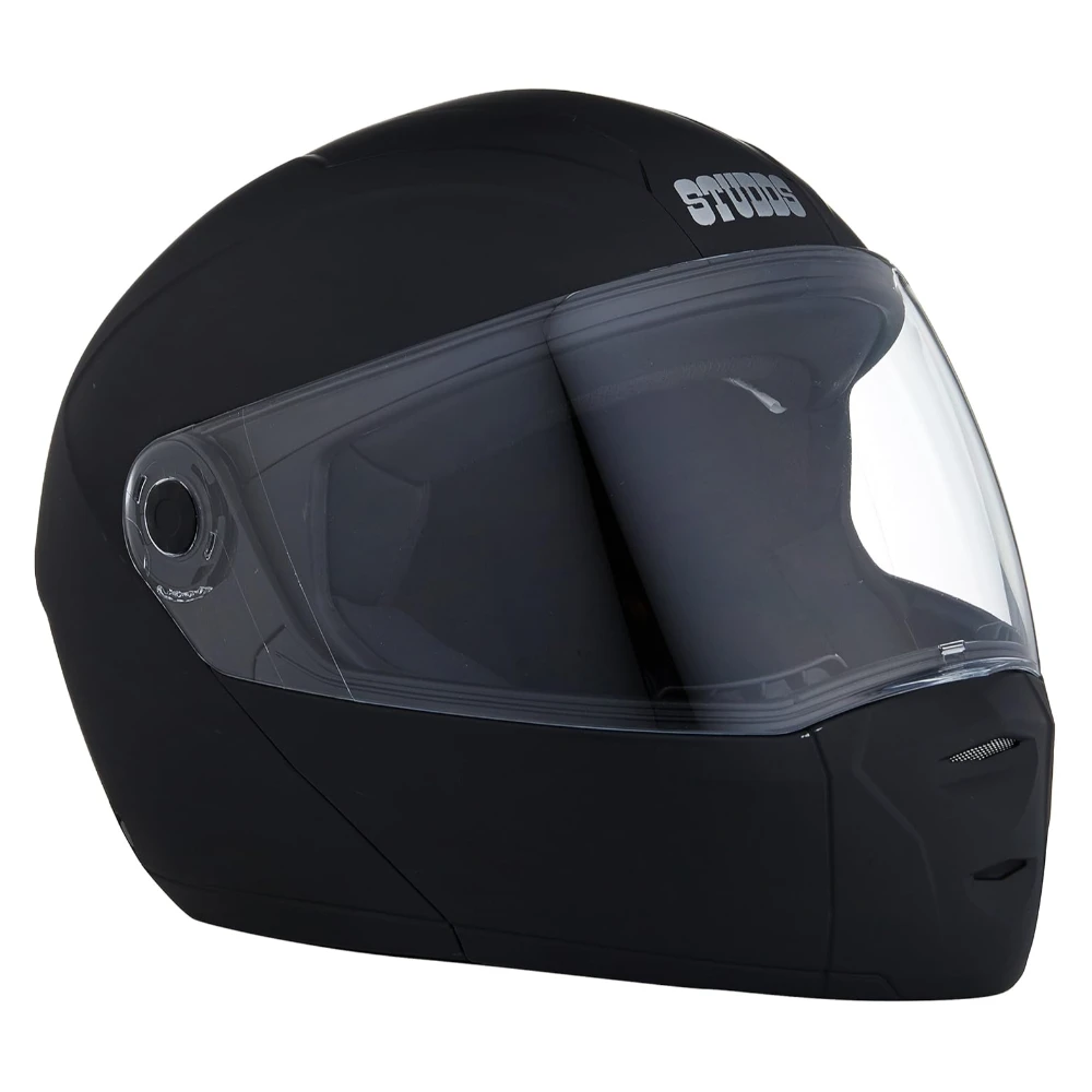 STUDDS Ninja Elite SUPER Flip Up Full Face Helmet (Matt Black, XL)