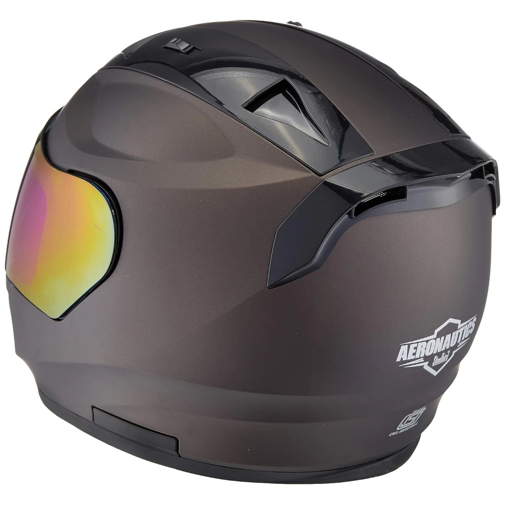 Steelbird SA-1 Aeronautics Full Face Helmet Brown, Size: L(57-58 cm)
