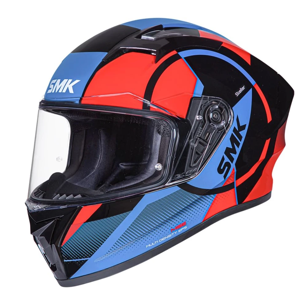 Smk Stellar Sports S01 Faro Helmet ISI Dot & Ece- 06 Certified Full Face Helmet with Anti Fog Clear Visor Helmet