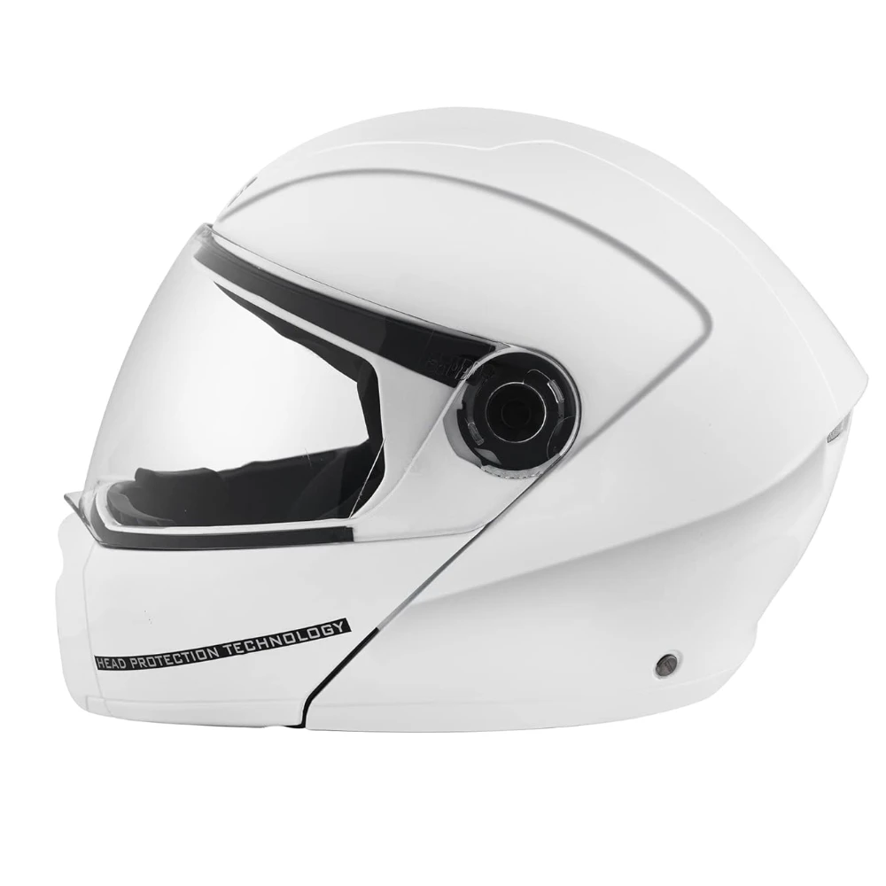 Studds Ninja Elite Super Flip Up Full Face Helmet (White, XL)