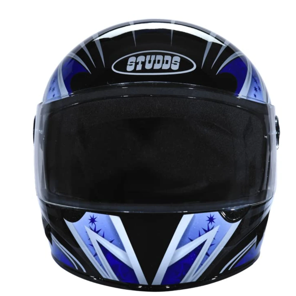 Studds JADE D2 Full Face Helmet (Matt Black and Blue, M)