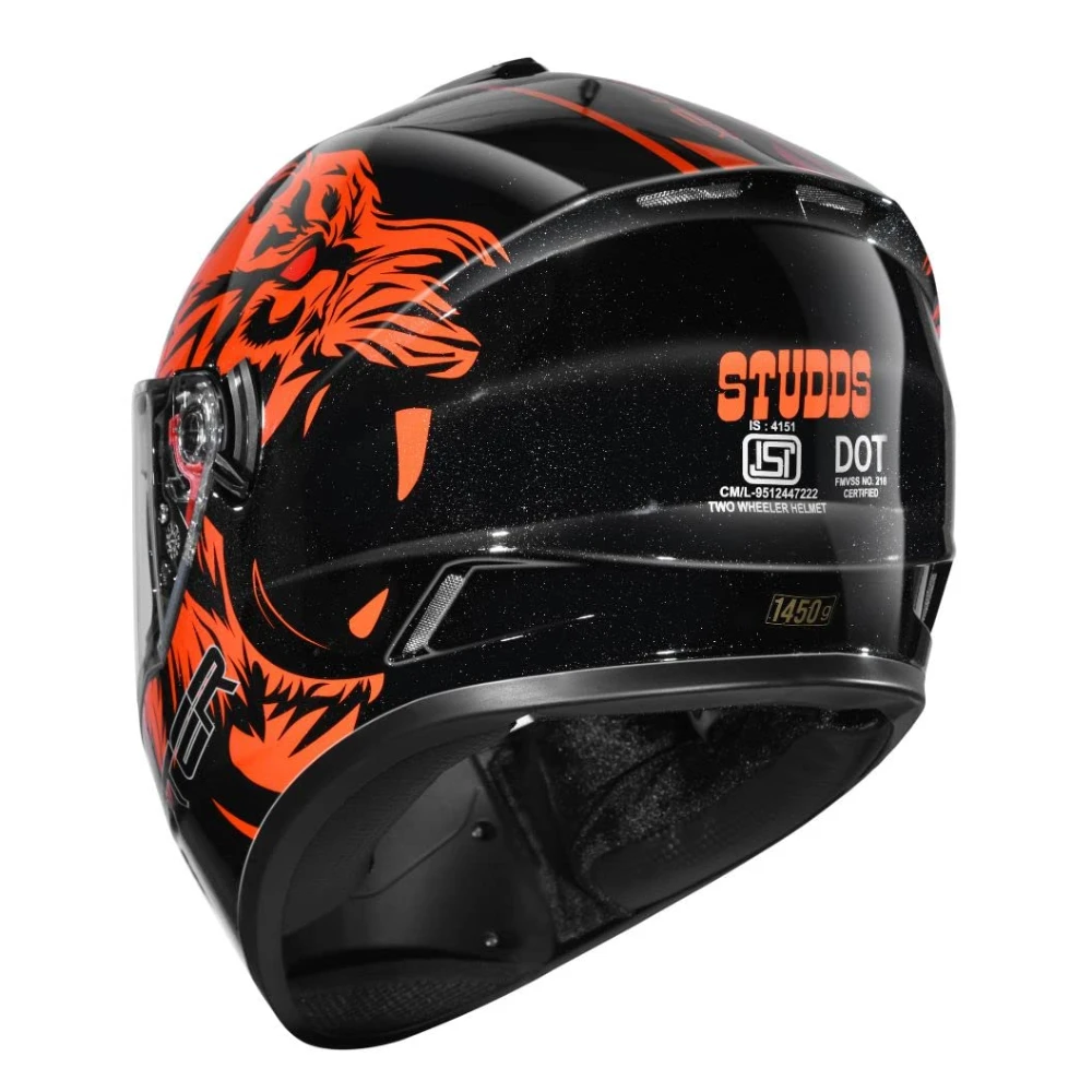 Studds Drifter Full Face Helmet Black N10, Size: M(57-58cm)
