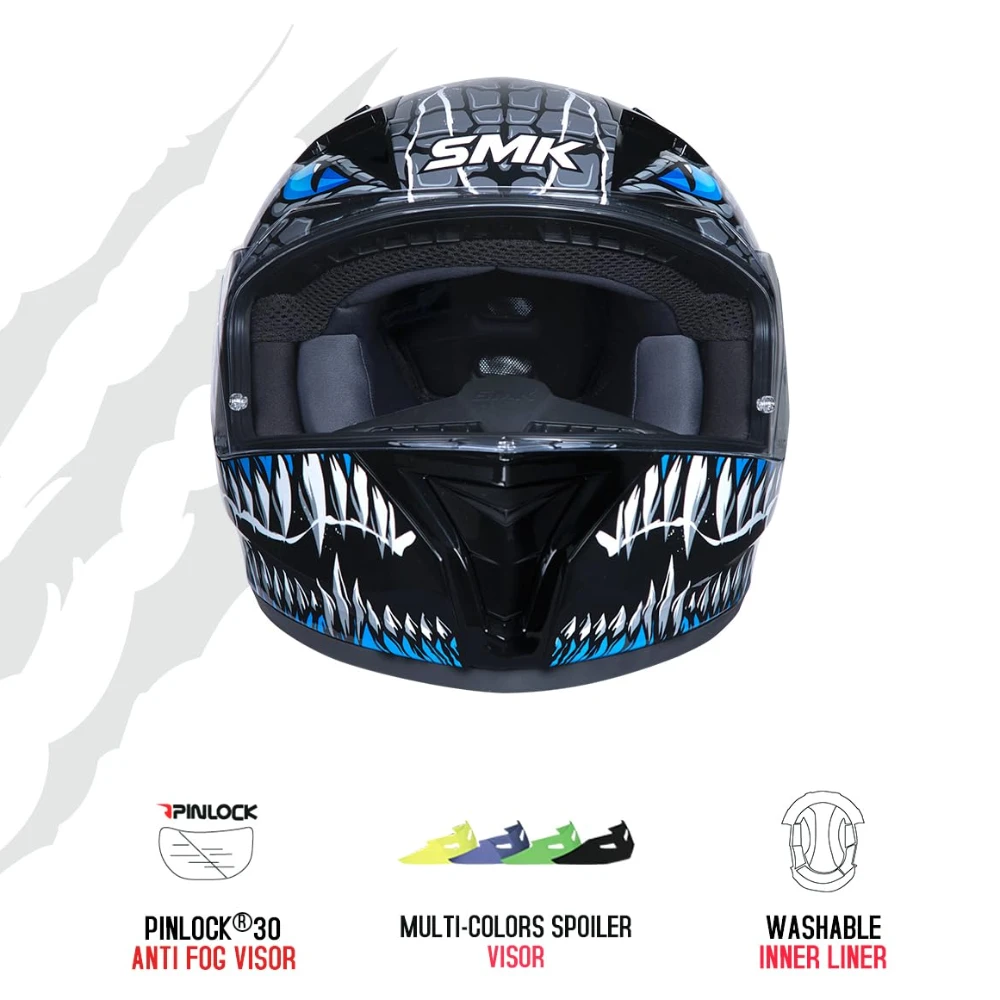 SMK-Link Stellar Sports Taotei Helmet Ece-06 Certified with Anti Fog Clear Visor for Men and Women