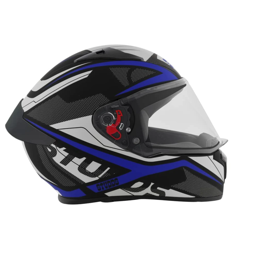 Studds Thunder Full Face Helmet D4 with Clear Visor (Matt Black N1, XL)