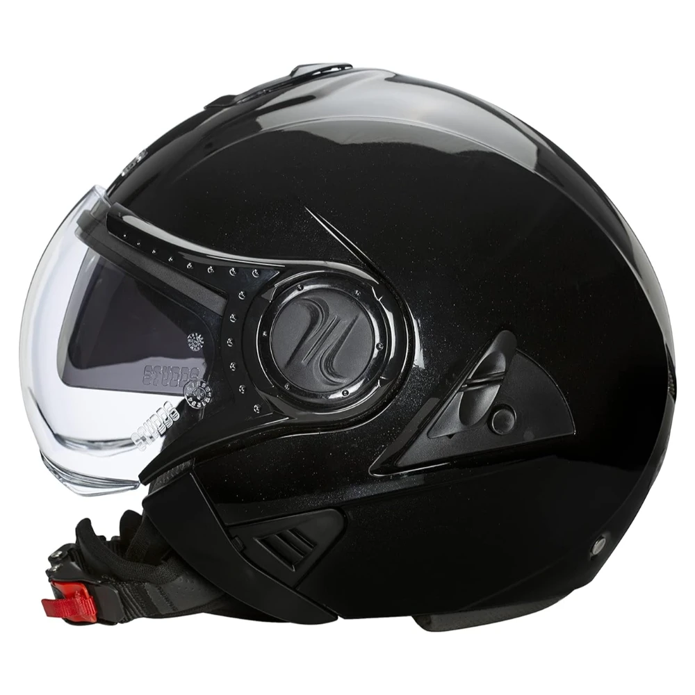 Studds Downtown Open Face Motorcycling Helmet (Black, XL)