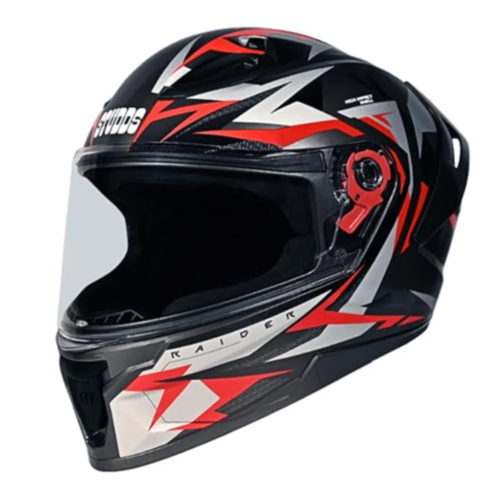 STUDDS Raider Skulpt ISI Certified Full Face Helmet for Men and Women with Spoilor and Clear Visor