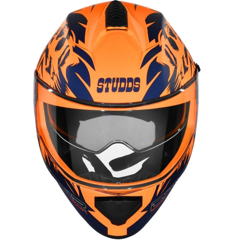 Studds Drifter Full Face Helmet Matt Orange N1, Size: M(57-58cm)