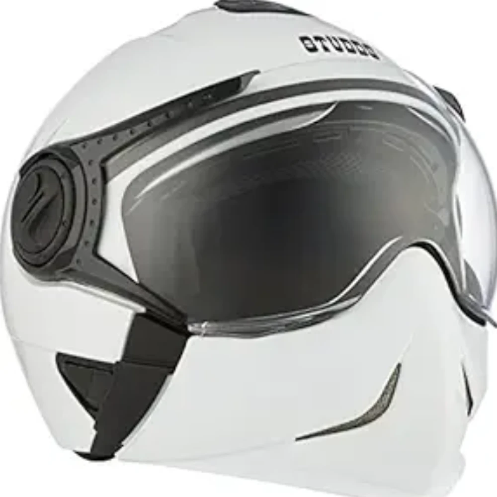 Studds DOWNTOWN Flip Off Full Face Helmet (White, Medium)