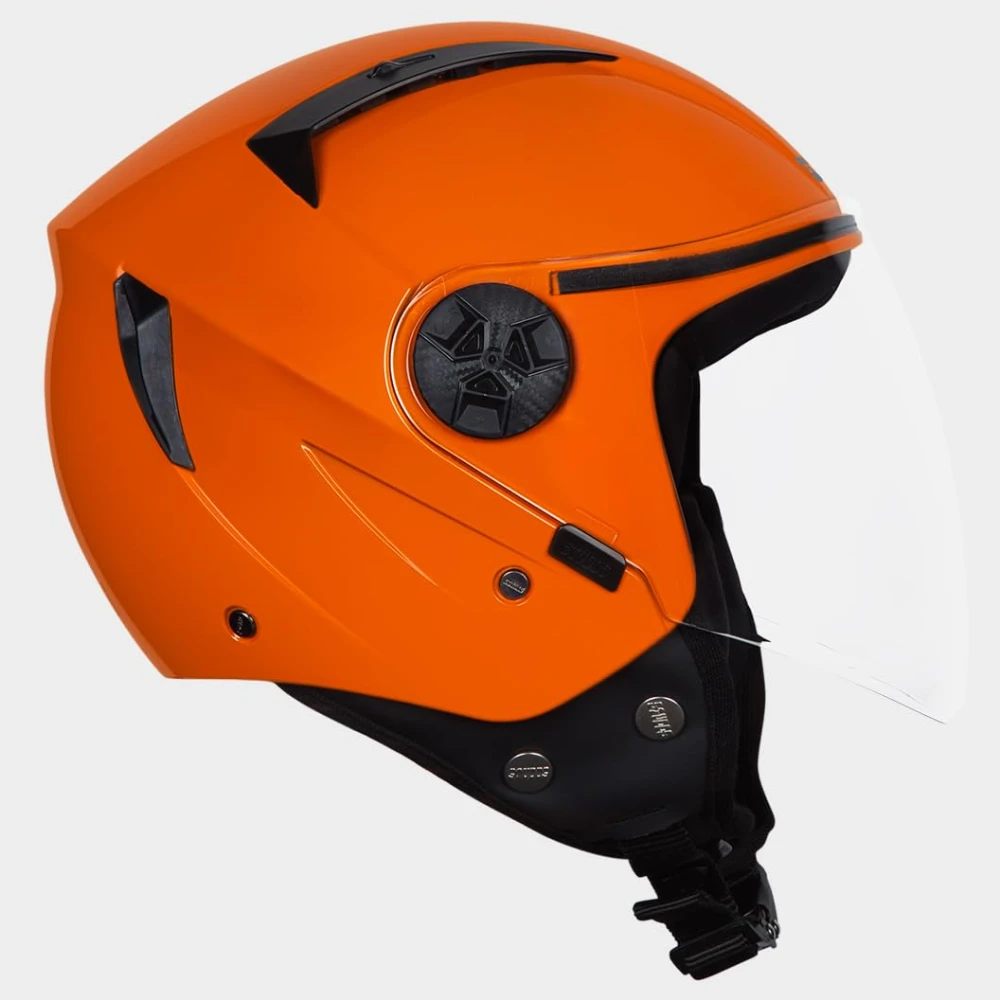 Studds Vogue Isi Certified Open Face Motorcycling Helmet for Men and Women with Clear Visor,Large