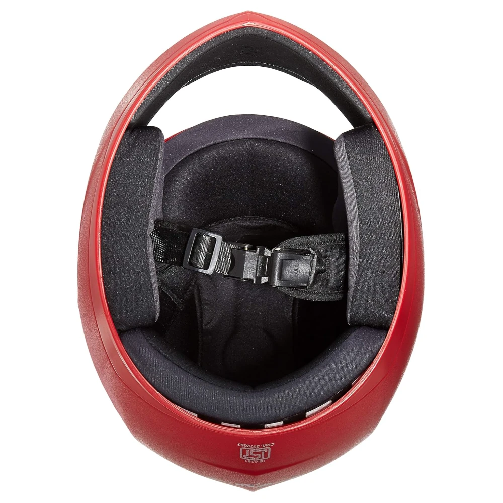 Vega Edge ISI Certified Full Face Gloss Finish Helmet for Men and Women with Clear Visor(Red, Size:L)