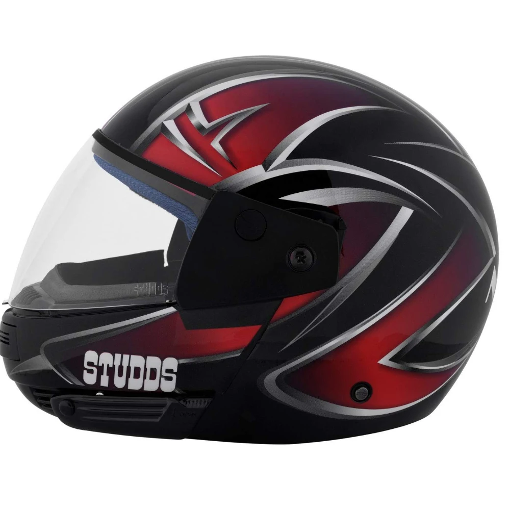 Studds Ninja D5 Full Face Helmet (Black and Red, M)