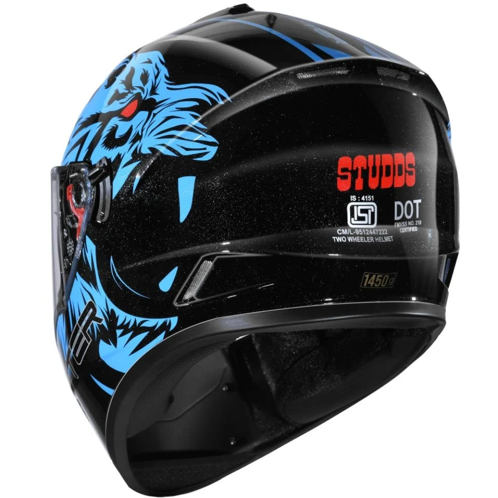 Studds Drifter Full Face Helmet Black N1, Size: L(58-60cm)