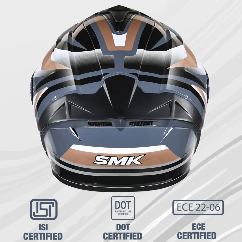 SMK Typhoon Freeride ISI ECE & DOT Certified Full Face Dual Visor Helmet for Men and Women with Pinlock Fitted Clear Visor and Inner Sun Visor ( GL627 - M )