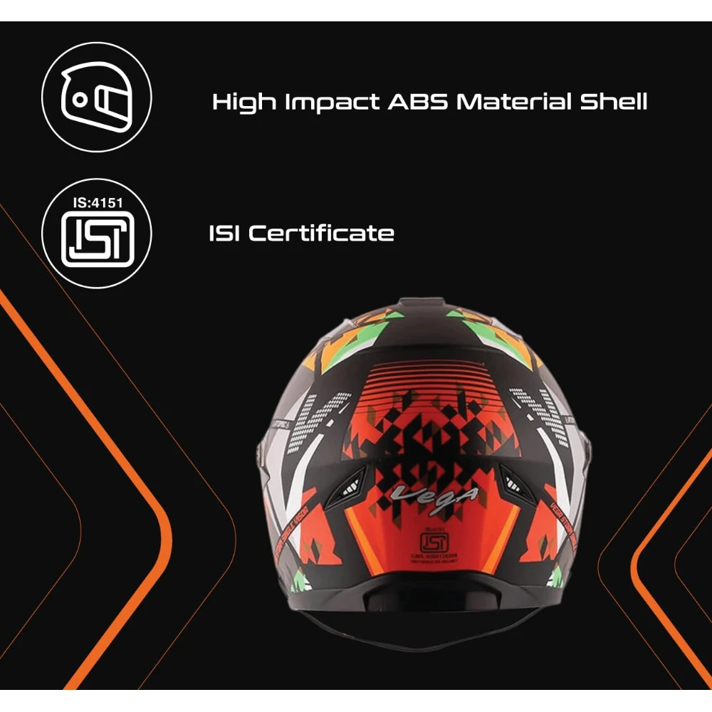 Vega Storm Atomic Dull Black Orange Helmet-M