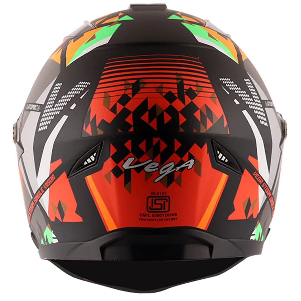 Vega Storm Atomic Dull Black Orange Helmet-M