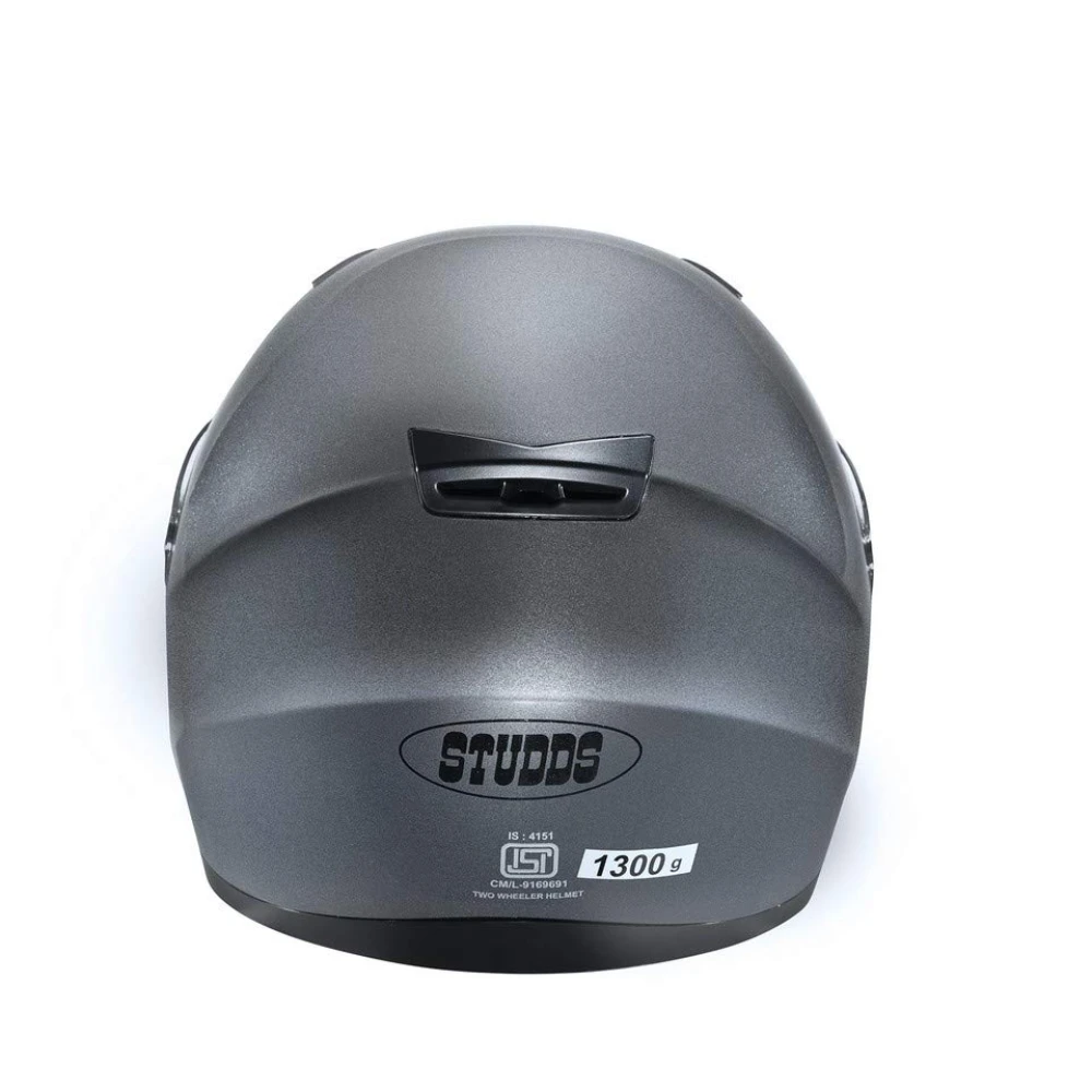 STUDDS SHIFTER Silicone-coated Full Face Helmet with Tinted Visor (Gun Grey, XL)
