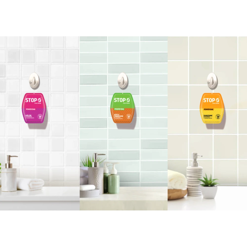 Stop-O Hanging Freshener Power Bag - Green Harmony (Pack of 8)