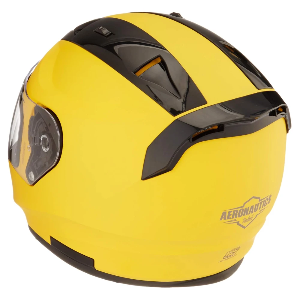 Steelbird SA-1 Aeronautics Full Face Helmet Yellow, Size: L(57-58 cm)