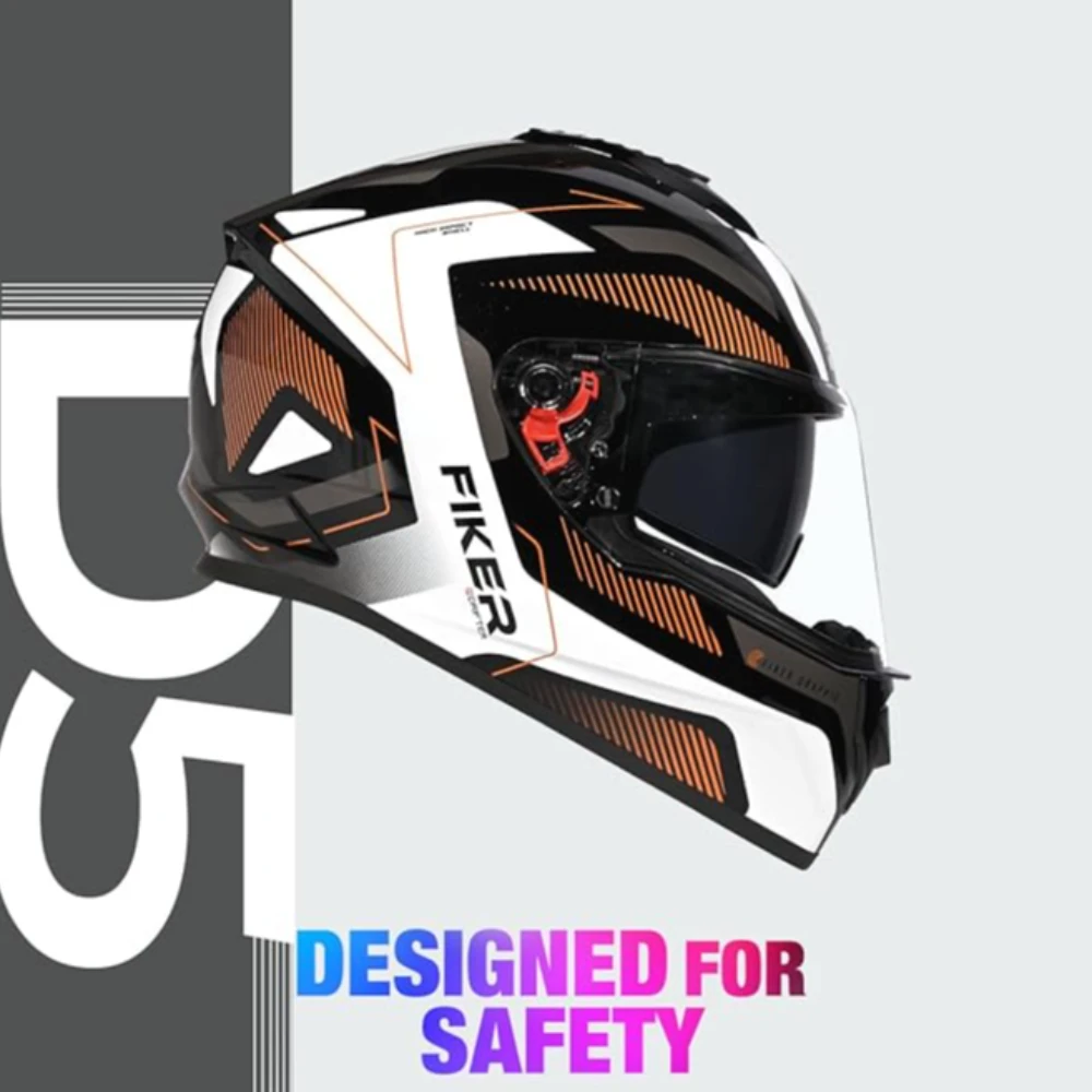 Studds Drifter D5 Fiker ISI and DOT Certified Full face Helmet for Men and Women with Inner Sun Visor and Spoiler (Black XL)